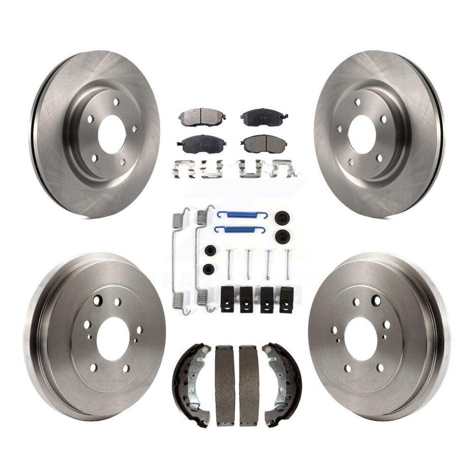 Front Rear Disc Brake Rotors Ceramic Pads And Drum Kit (7Pc) For 2017-2019 Nissan Sentra Turbocharged K8T-103800