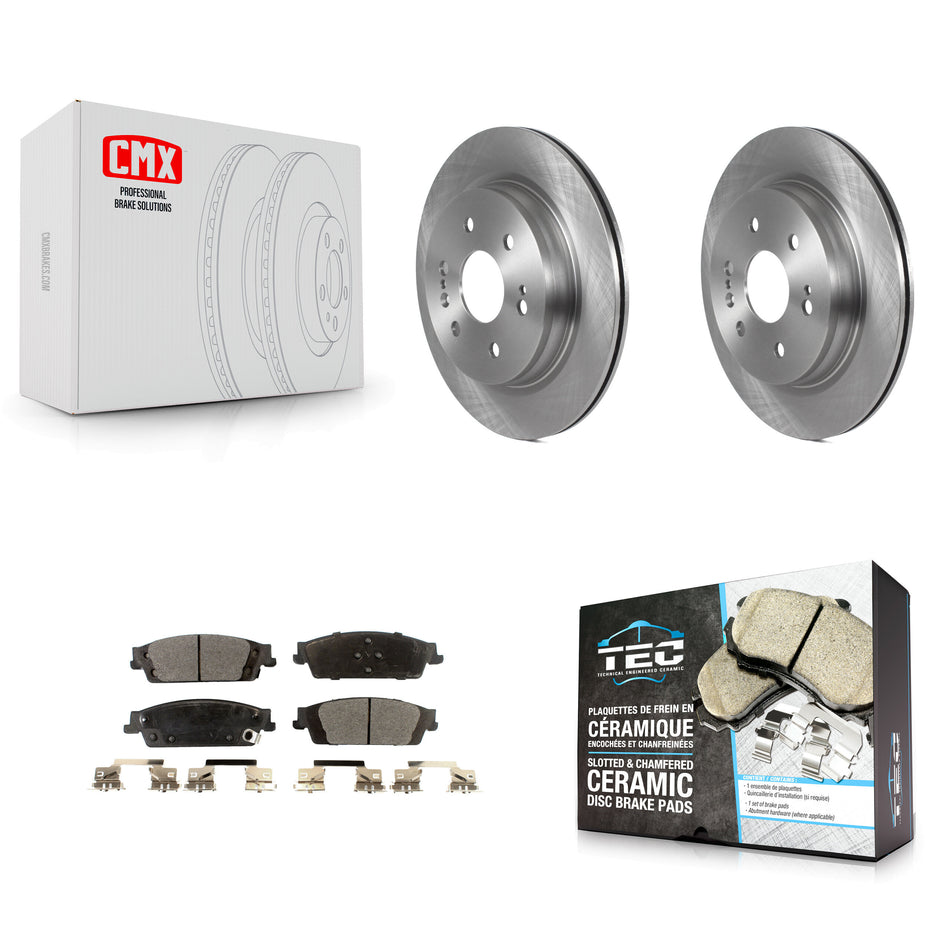 Rear Disc Brake Rotors And Ceramic Pads Kit For 2019-2019 Chevrolet Silverado 1500 LD GMC Sierra Limited With Electric Parking K8T-103808
