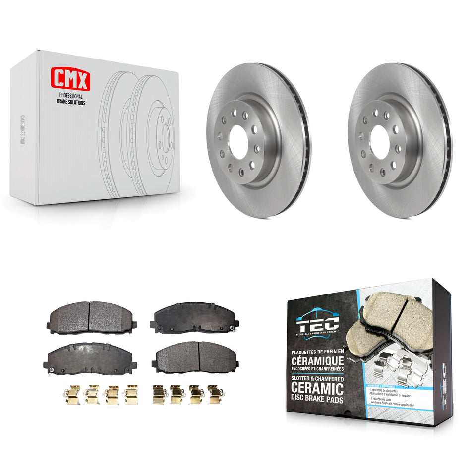 Front Disc Brake Rotors And Ceramic Pads Kit For 2018-2022 Jeep Wrangler Without Heavy Duty Brakes Code BRY K8T-103836