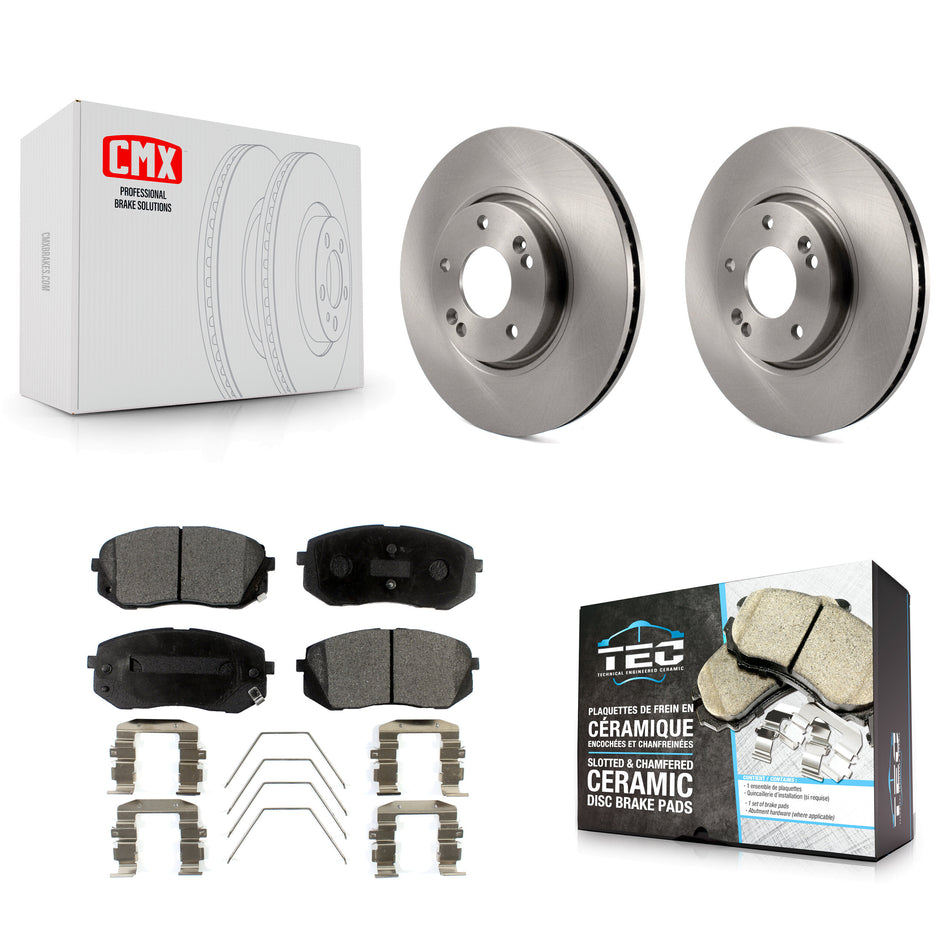 Front Disc Brake Rotors And Ceramic Pads Kit For 2017-2019 Kia Soul EV K8T-103841