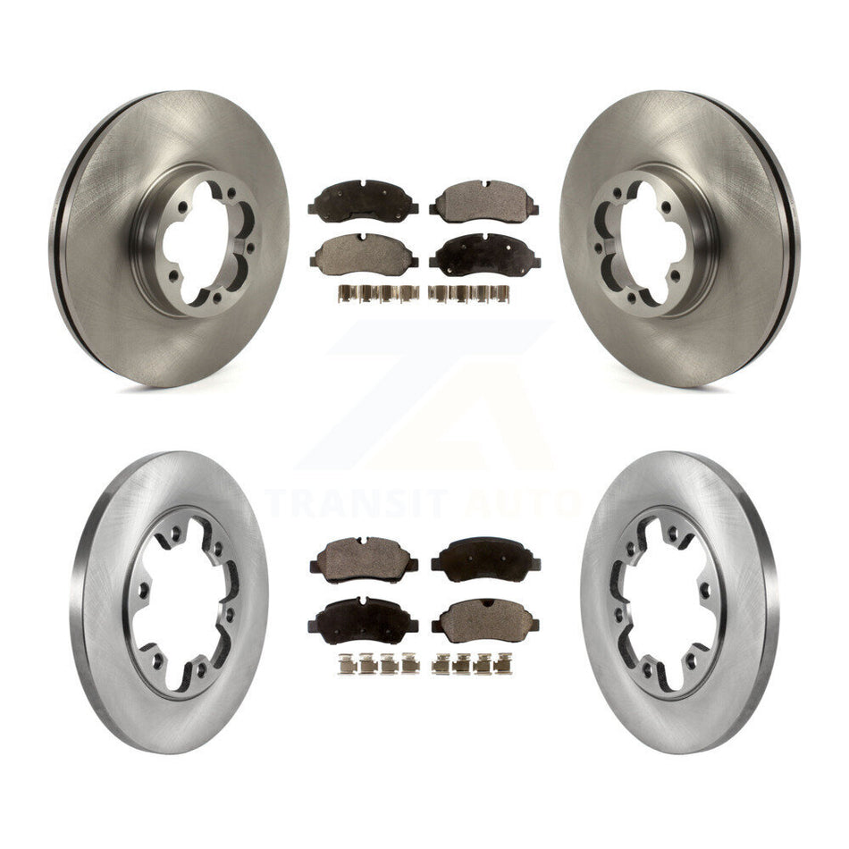 Front Rear Disc Brake Rotors And Ceramic Pads Kit For 2015-2019 Ford Transit-350 HD With 6 Lug Wheels K8T-103890