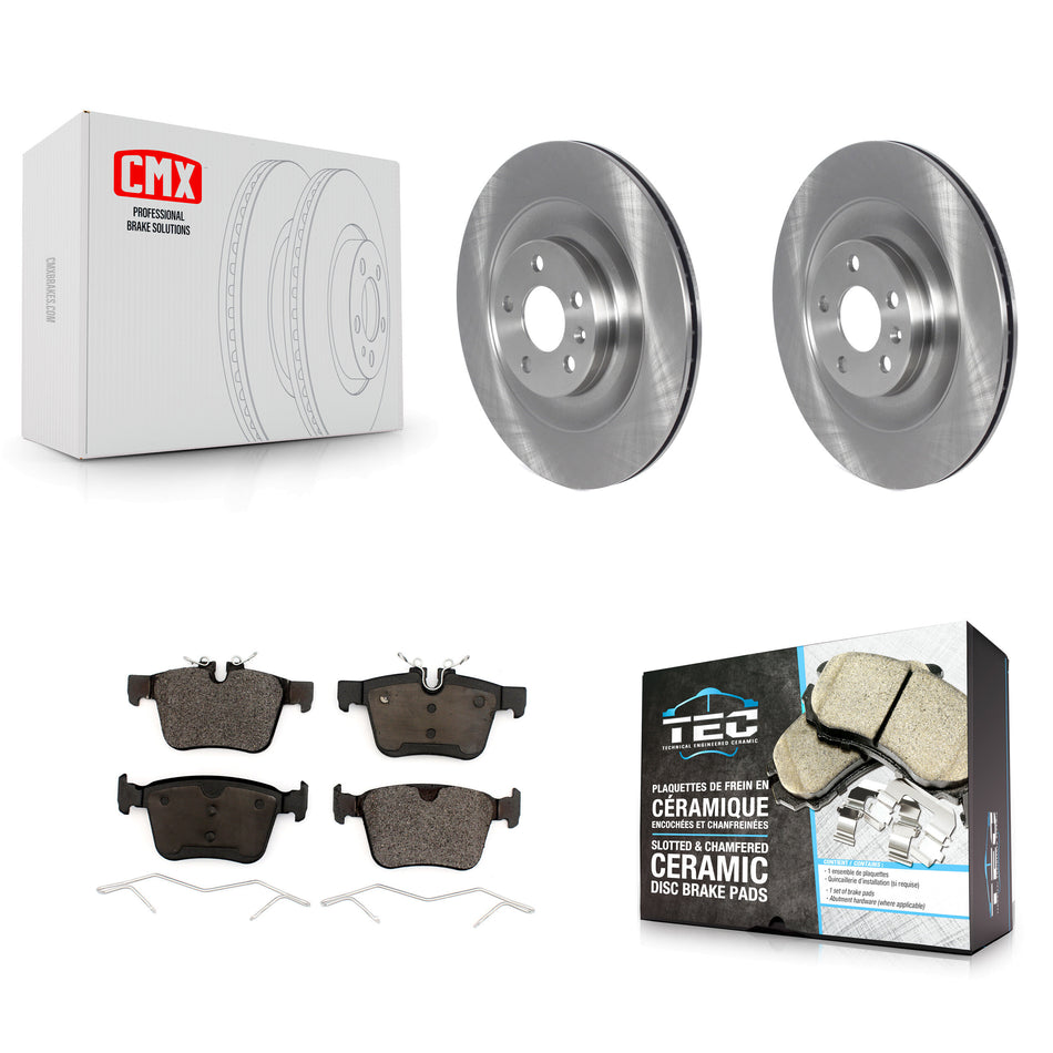 Rear Disc Brake Rotors And Ceramic Pads Kit For 2016-2019 Volvo XC90 With 340mm Diameter Rotor K8T-103925