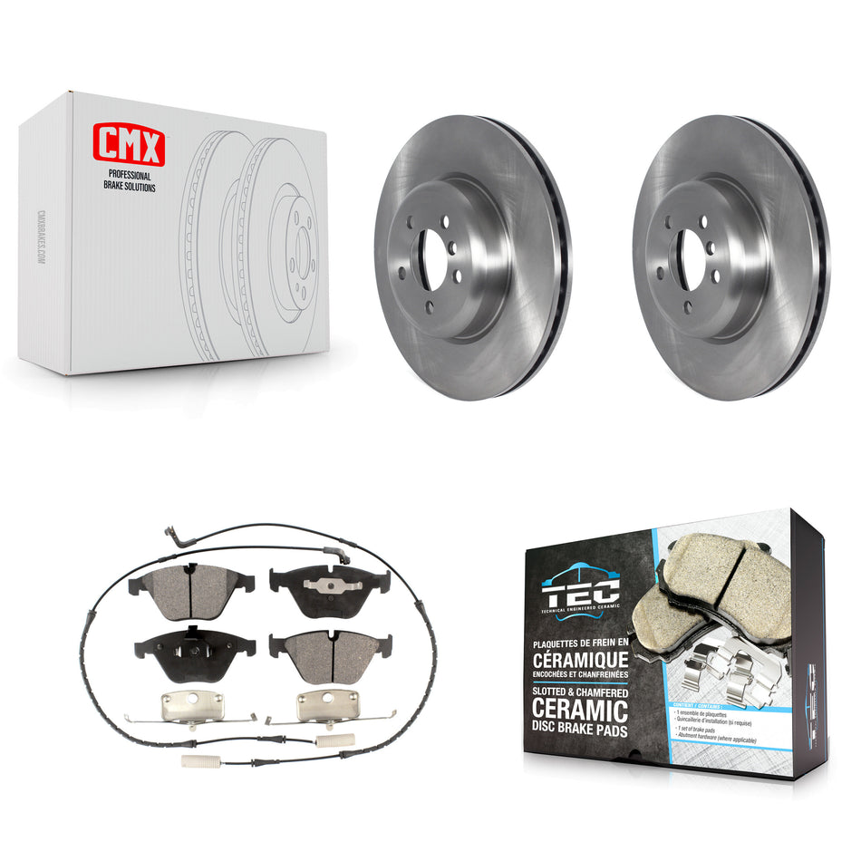 Front Disc Brake Rotors And Ceramic Pads Kit For 2012 BMW 335i Convertible Coupe With Blue Painted Calipers K8T-103943