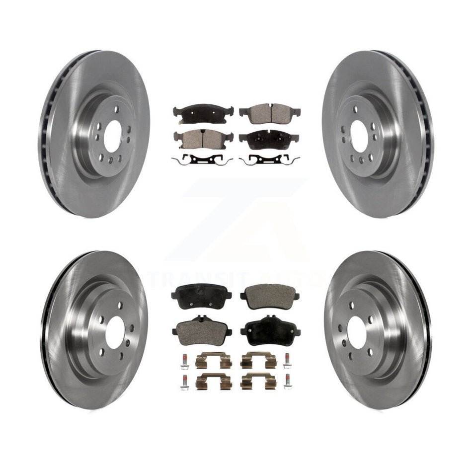Front Rear Brake Rotors & Ceramic Pad Kit For 16-18 Mercedes-Benz GLE400 With AMG Package K8T-103965