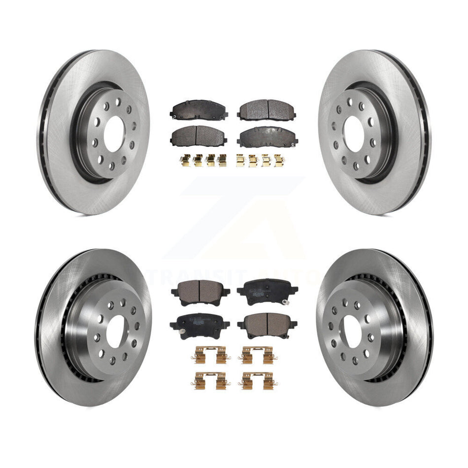 Front Rear Disc Brake Rotors And Ceramic Pads Kit For 2020-2023 Jeep Gladiator K8T-103990