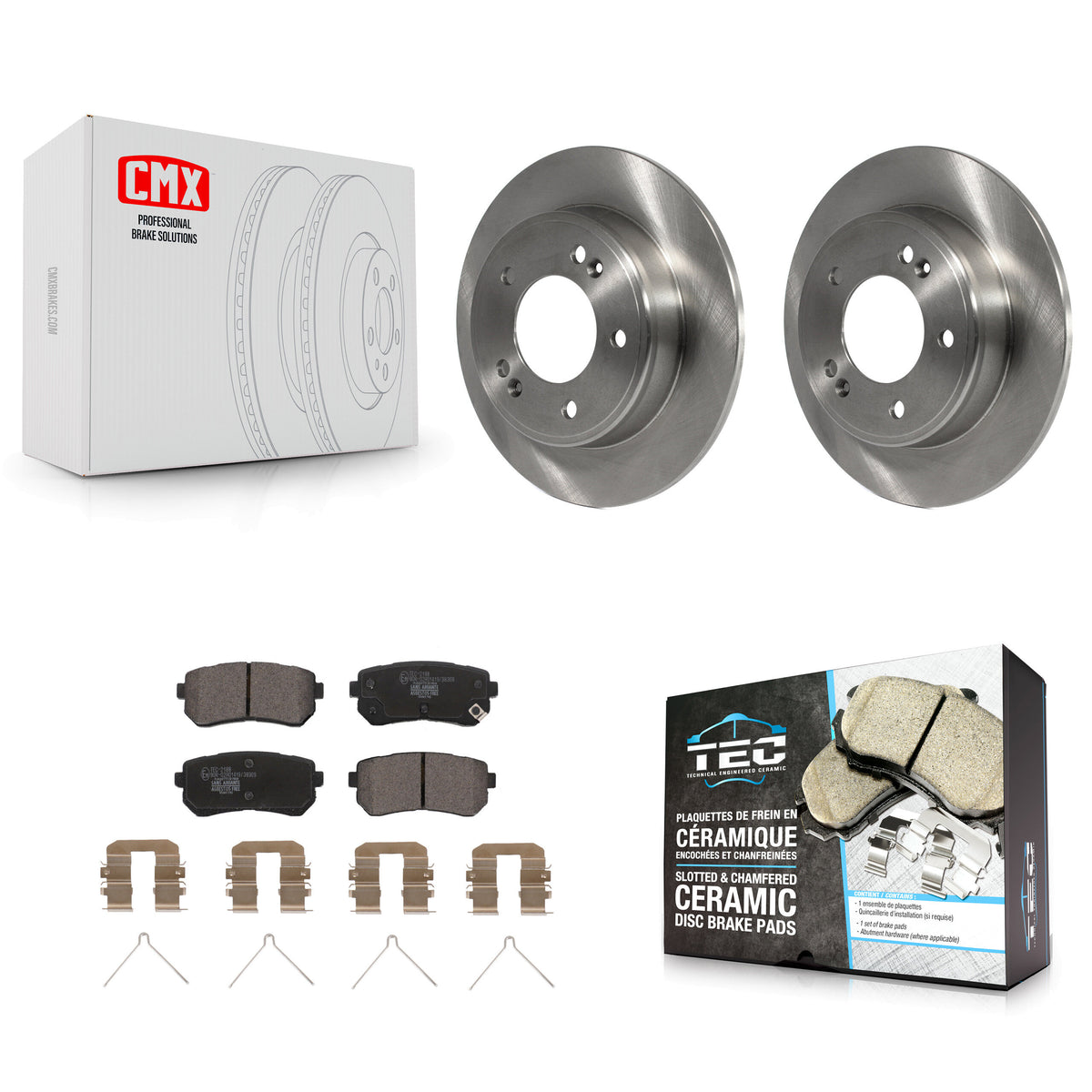 Rear Disc Brake Rotors And Ceramic Pads Kit For Hyundai Kona Kia Seltos K8T-104008