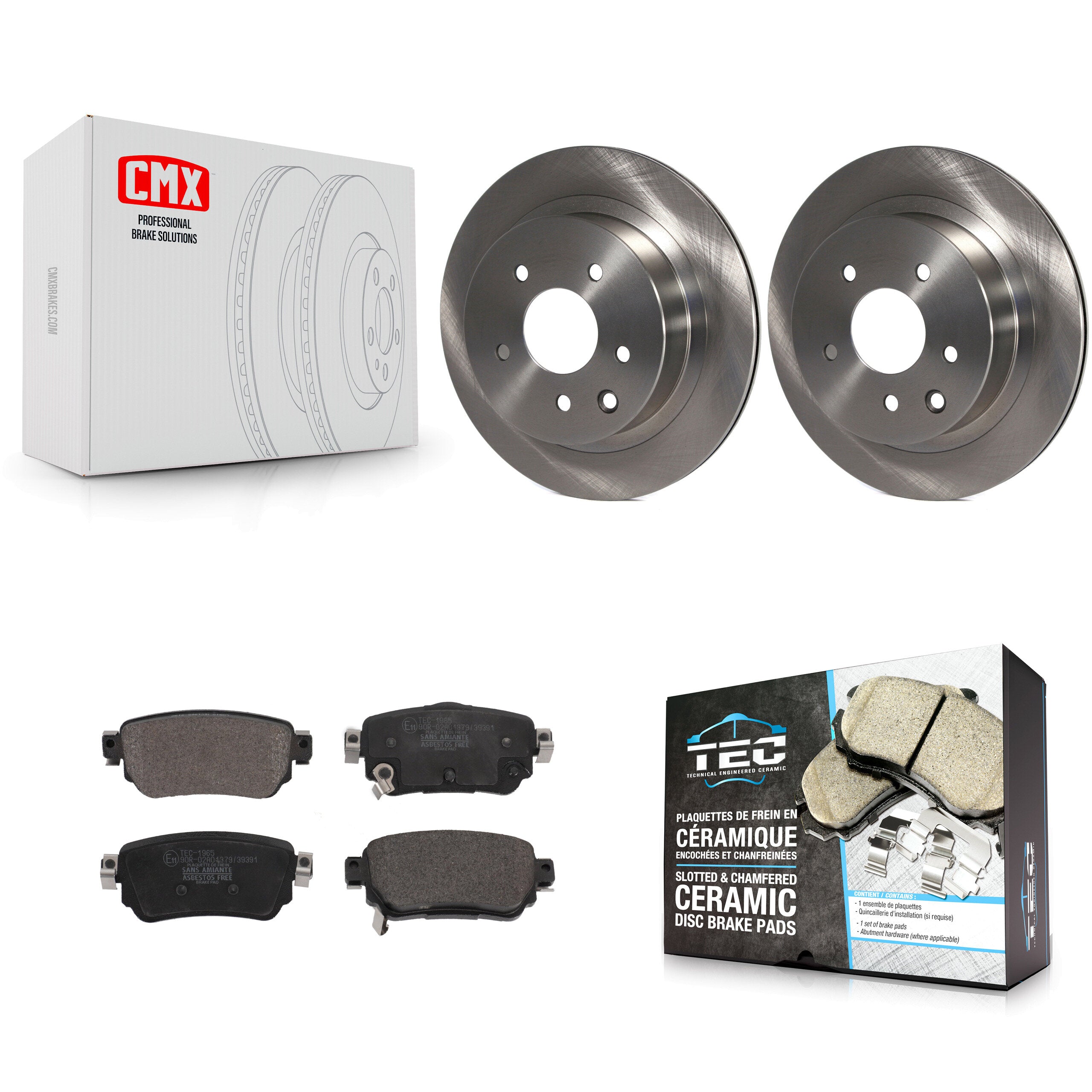Rear Brake Rotors Ceramic Pad Kit For 19 Nissan Rogue Sport S With Electric Parking K8T-104011