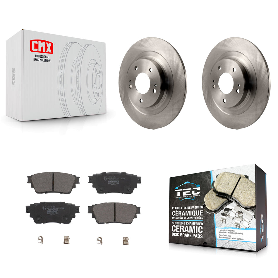 Rear Disc Brake Rotors And Ceramic Pads Kit For Mitsubishi Outlander Eclipse Cross PHEV K8T-104014