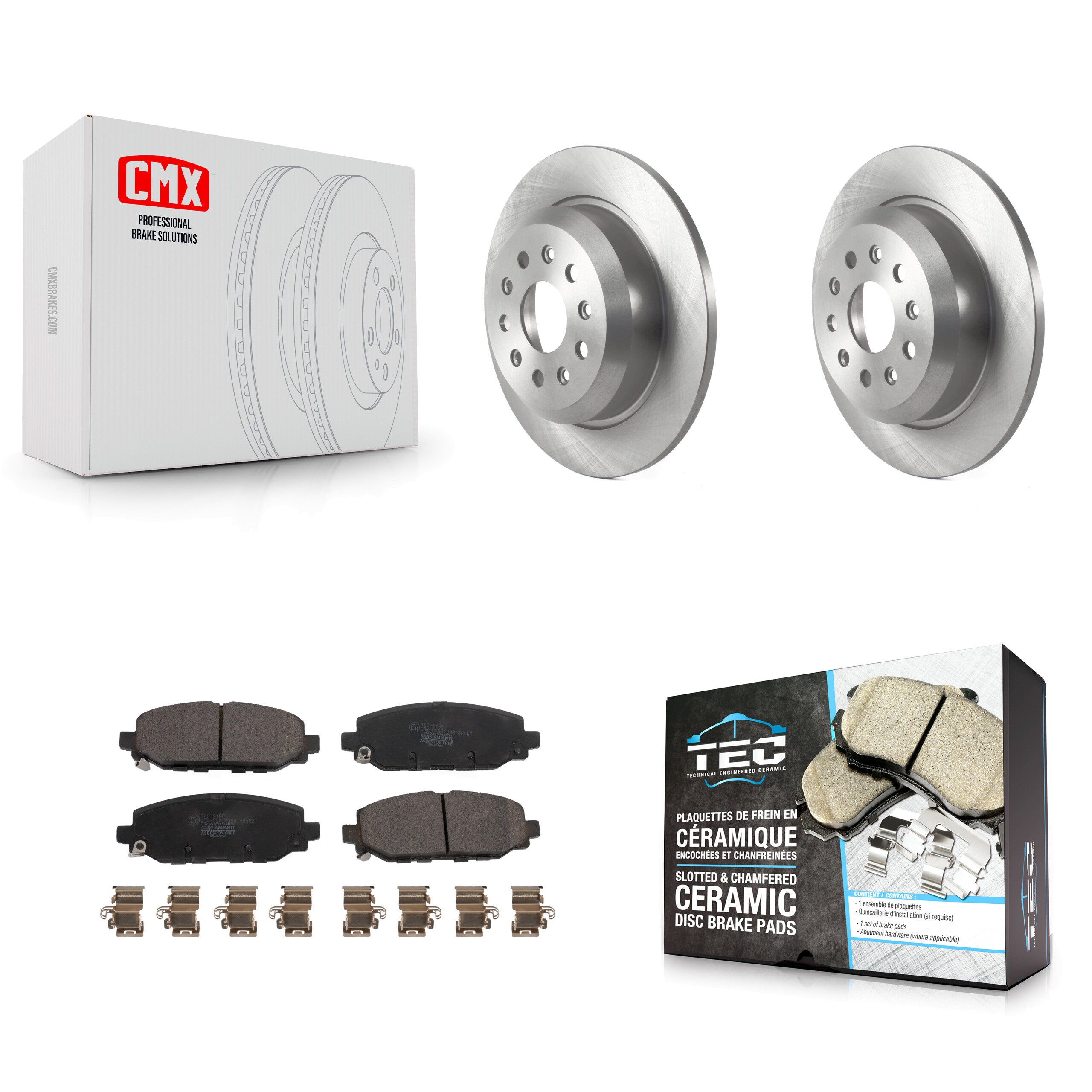 Rear Disc Brake Rotors And Ceramic Pads Kit For 2018-2020 Jeep Wrangler Rubicon K8T-104015