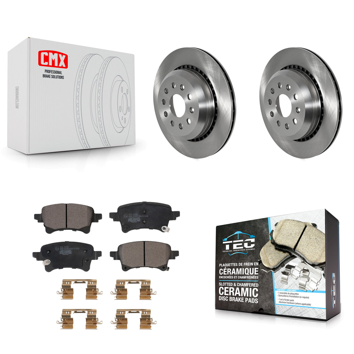 Rear Disc Brake Rotors And Ceramic Pads Kit For Jeep Wrangler Gladiator K8T-104018
