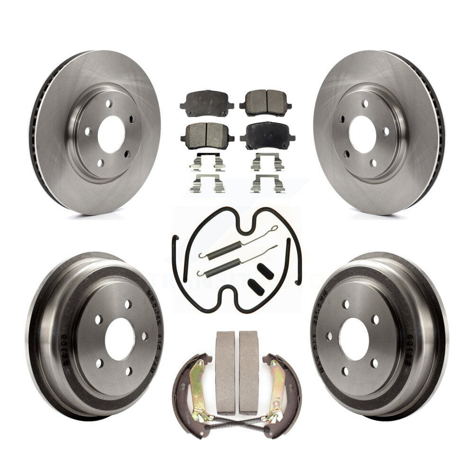 Front Rear Disc Brake Rotors Ceramic Pads And Drum Kit (7Pc) For Chevrolet Malibu K8T-104020