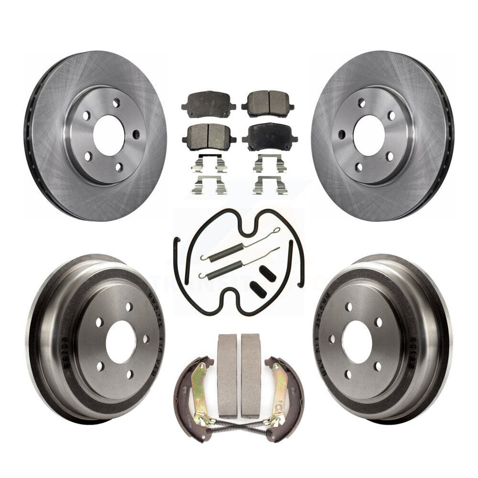 Front Rear Disc Brake Rotors Ceramic Pads And Drum Kit (7Pc) For Chevrolet Malibu K8T-104021