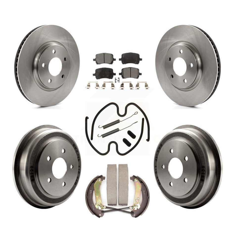 Front Rear Disc Brake Rotors Ceramic Pads And Drum Kit (7Pc) For Chevrolet Malibu K8T-104023