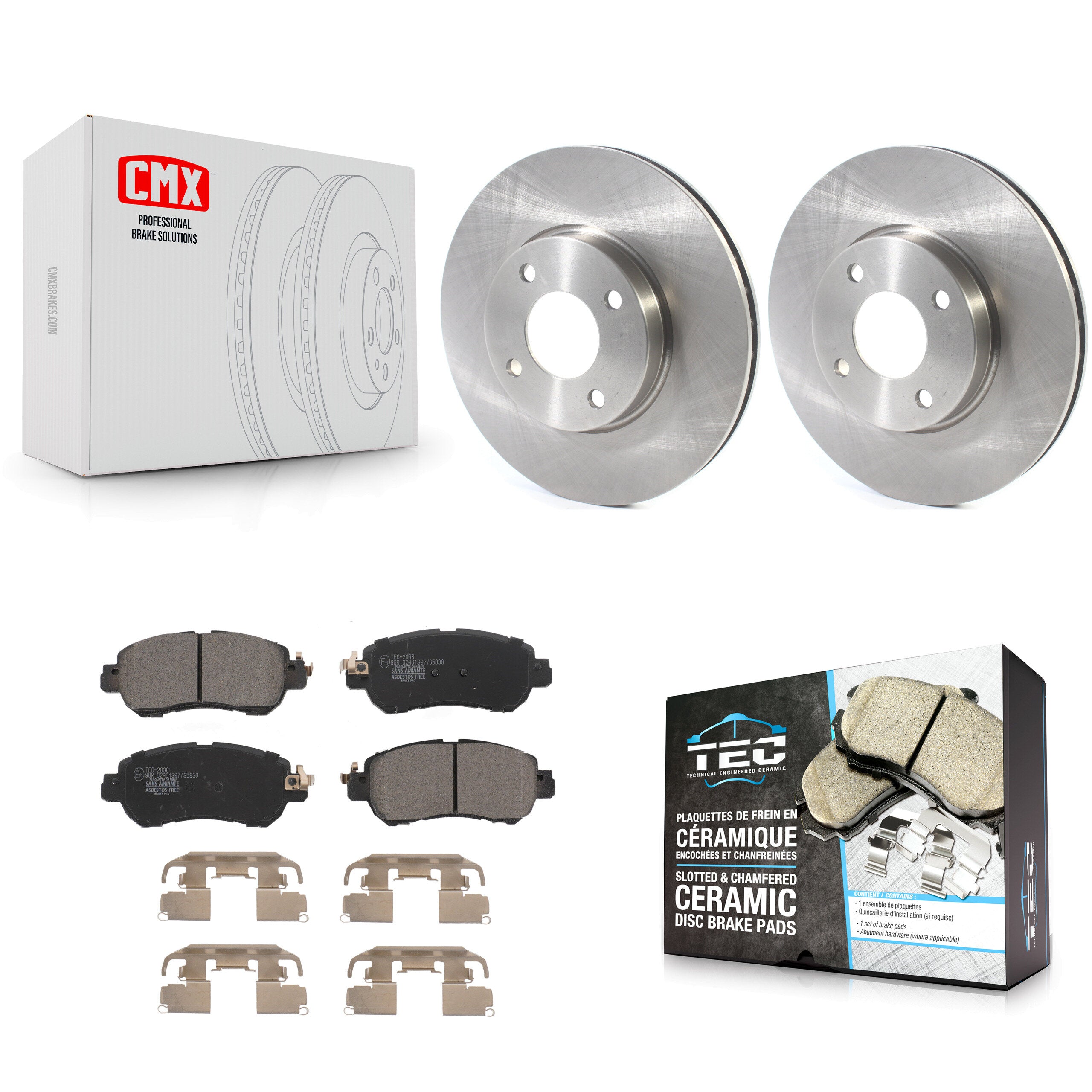 Front Disc Brake Rotors And Ceramic Pads Kit For Nissan Kicks Versa K8T-104043