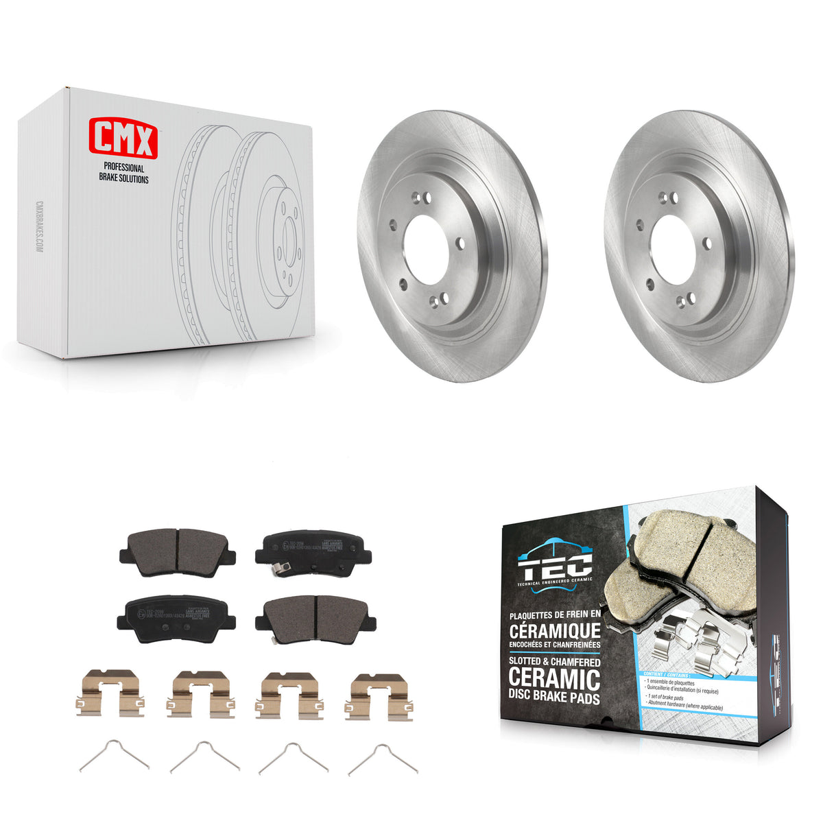Rear Disc Brake Rotors And Ceramic Pads Kit For Kia Cadenza With Electric Parking K8T-104065