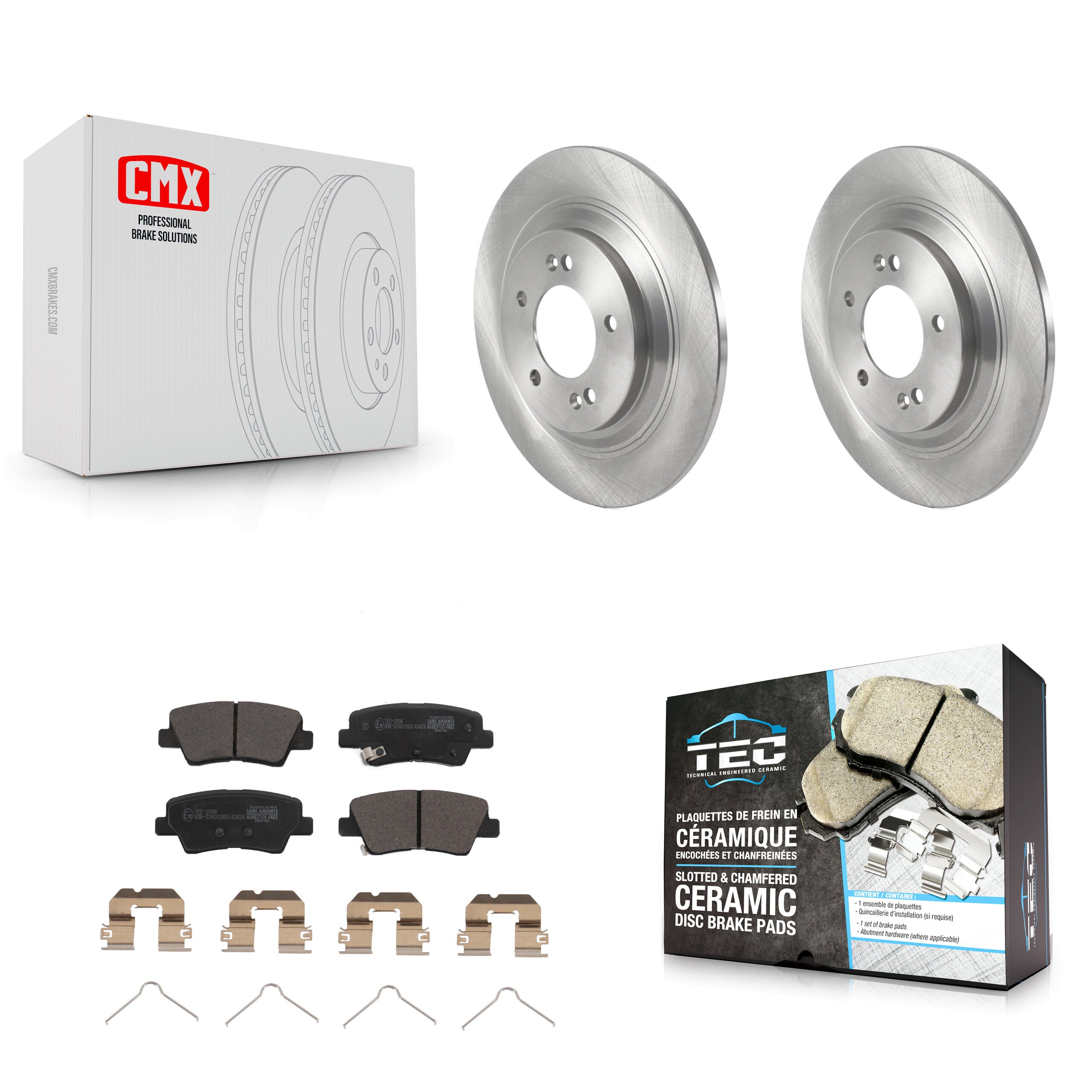 Rear Disc Brake Rotors And Ceramic Pads Kit For Kia Cadenza With Electric Parking K8T-104065