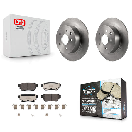 Rear Brake Rotors & Ceramic Pad Kit For 19-20 Nissan Altima AWD With Manual Parking K8T-104069