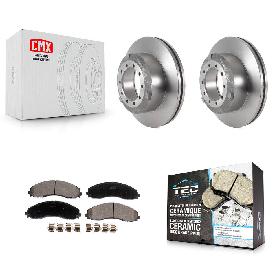 Rear Disc Brake Rotors And Ceramic Pads Kit For Ford F-450 Super Duty F-550 F-600 K8T-104079