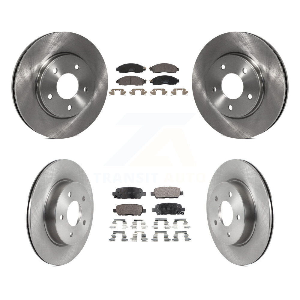 Front Rear Brake Rotor Ceramic Pad Kit For 2018 Nissan LEAF S With Electric Parking K8T-104082