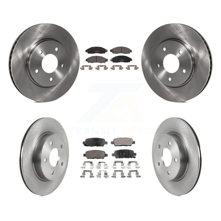 Front Rear Brake Rotor Ceramic Pad Kit For 2018 Nissan LEAF S With Electric Parking K8T-104082