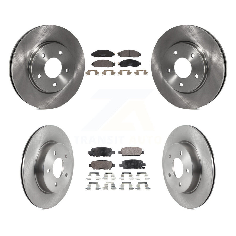 Front Rear Brake Rotor Ceramic Pad Kit For 2018 Nissan LEAF S With Electric Parking K8T-104082