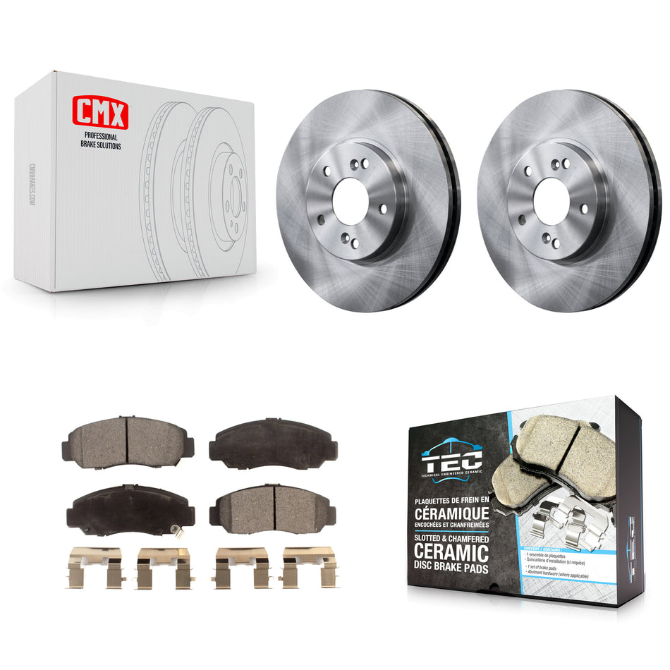 Front Disc Brake Rotors And Ceramic Pads Kit For Honda Accord K8T-104104