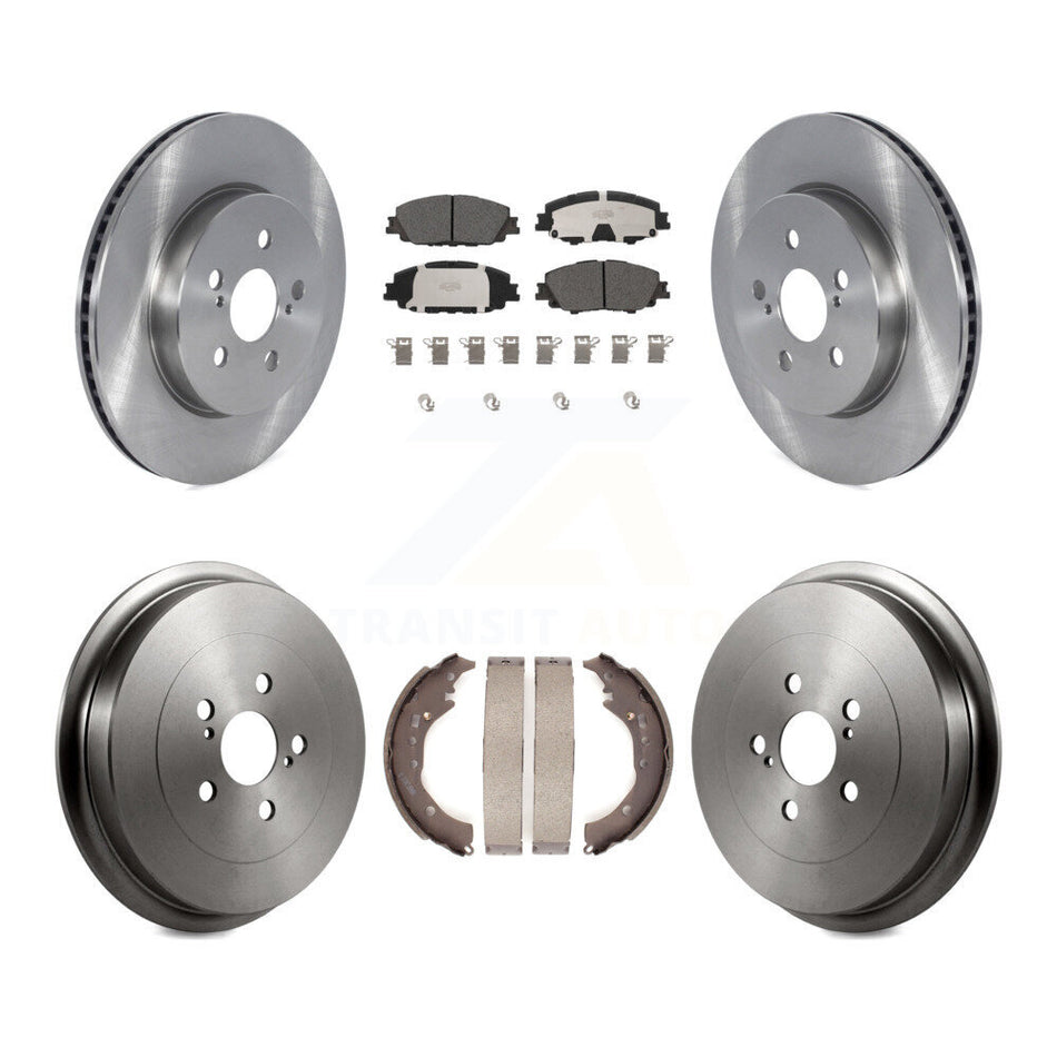 Front Rear Disc Brake Rotors Ceramic Pads And Drum Kit For 2019 Toyota Corolla 2.0L K8T-104130