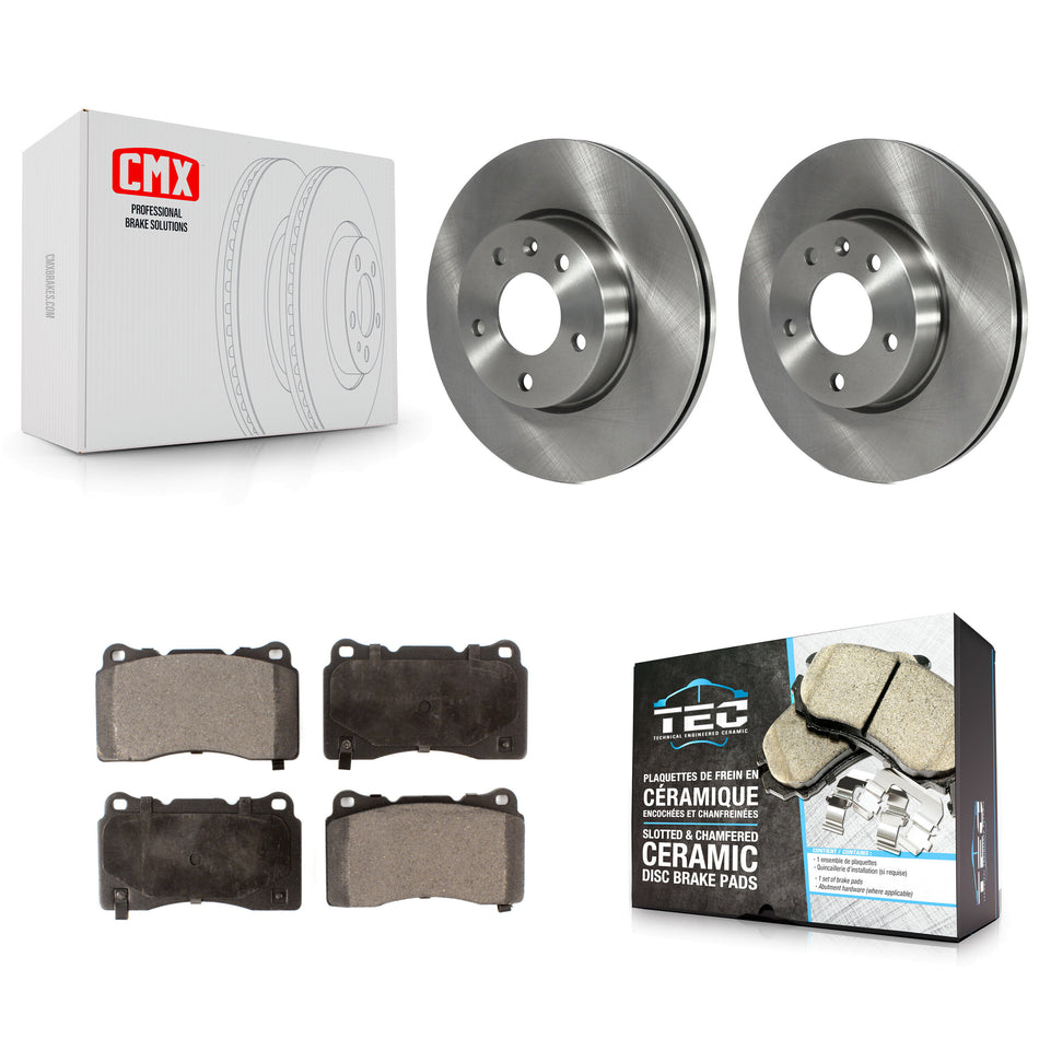 Front Disc Brake Rotors And Ceramic Pads Kit For 2019 Cadillac ATS Base K8T-104143