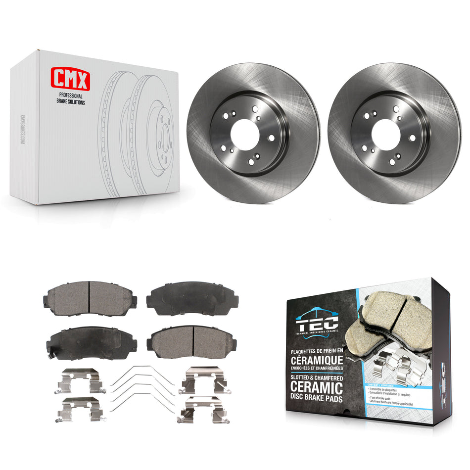 Front Disc Brake Rotors And Ceramic Pads Kit For Honda CR-V K8T-104144