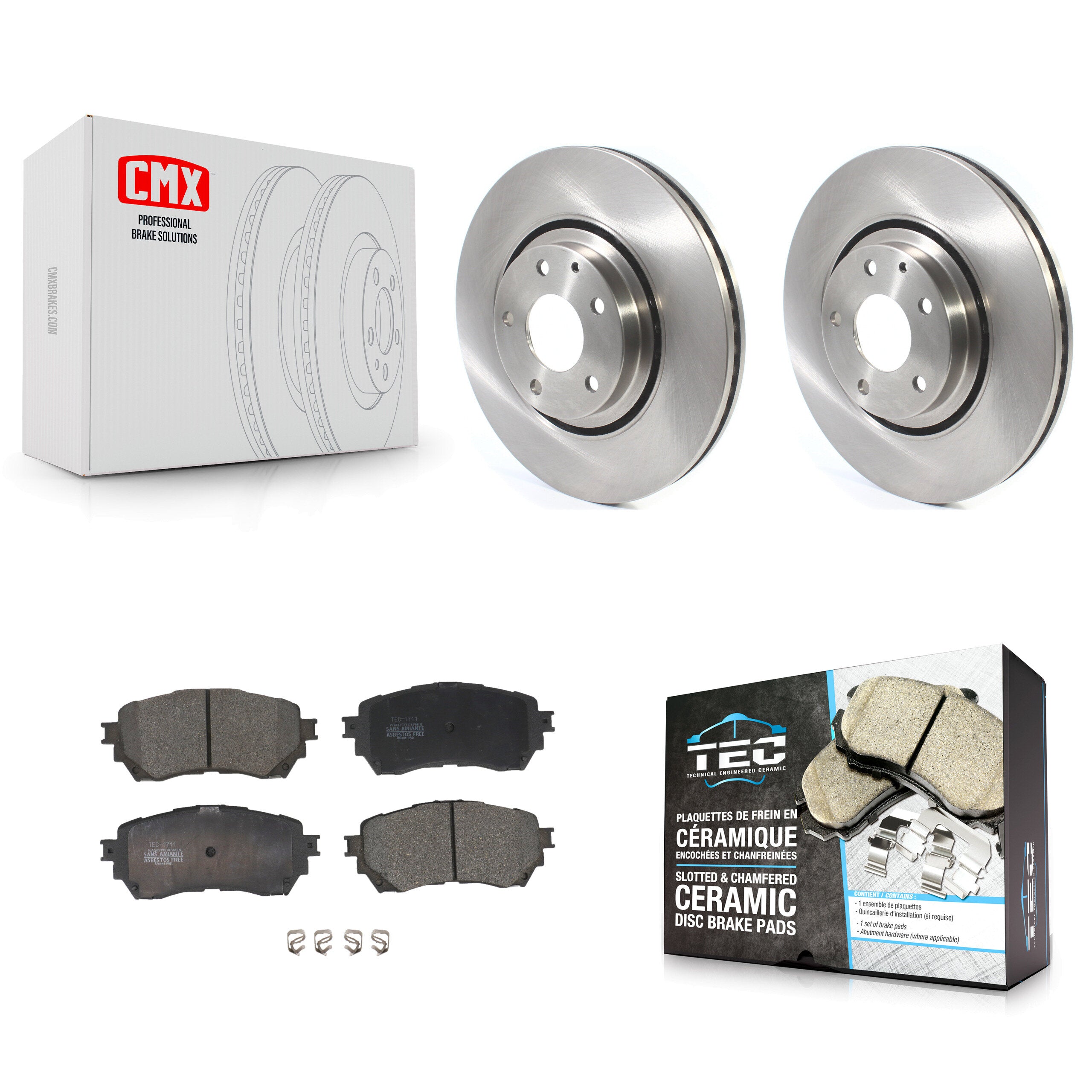 Front Disc Brake Rotors And Ceramic Pads Kit For 2021 Mazda 6 Turbocharged K8T-104148