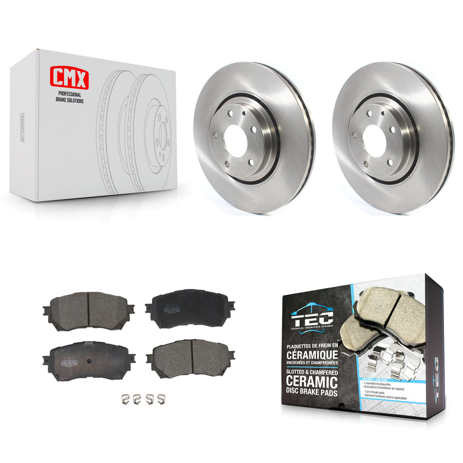 Front Disc Brake Rotors And Ceramic Pads Kit For 2021 Mazda 6 Turbocharged K8T-104148