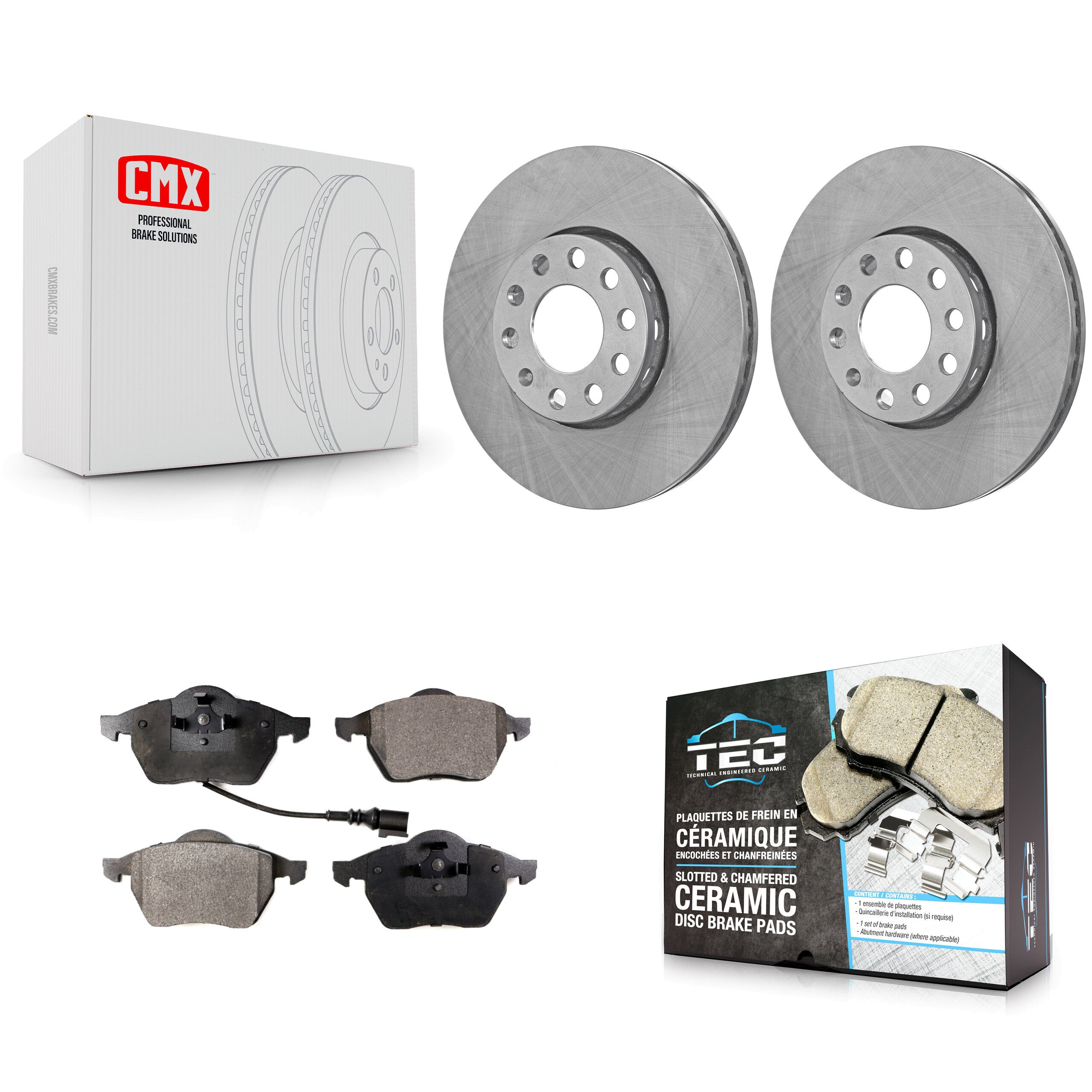 Front Disc Brake Rotors And Ceramic Pads Kit For Audi A6 Quattro 100 K8T-104152