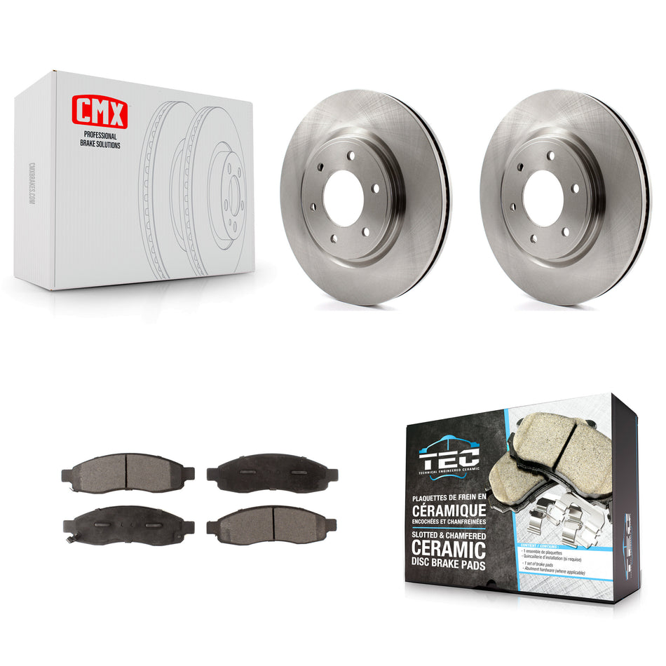 Front Disc Brake Rotors And Ceramic Pads Kit For 2007 Nissan TITAN From 04 07 K8T-104154