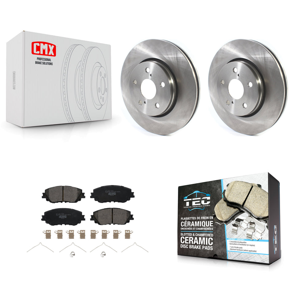 Front Brake Rotor And Ceramic Pad Kit For 2019 Toyota C-HR Vehicles Manufactured In Japan K8T-104155