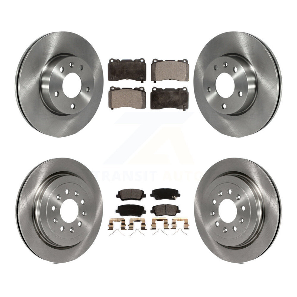 Front Rear Disc Brake Rotors And Ceramic Pads Kit For 2019 Cadillac ATS Base K8T-104166