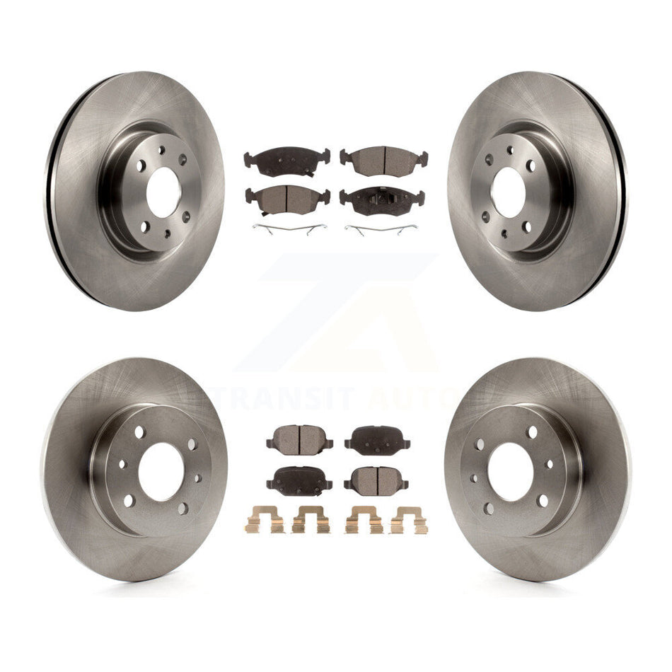 Front Rear Disc Brake Rotors And Ceramic Pads Kit For Fiat 500 K8T-104182
