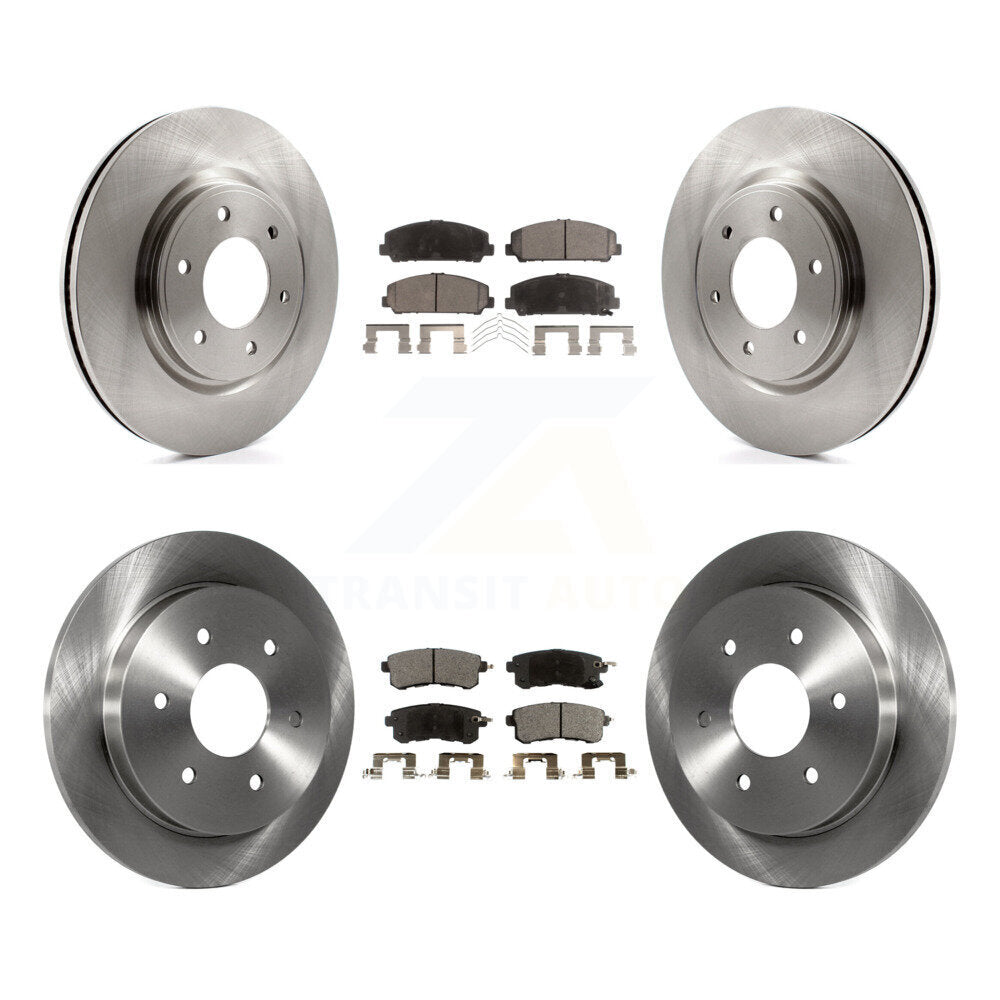 Front Rear Disc Brake Rotors Ceramic Pad Kit For 2017-2019 Nissan Armada With Solid Rotor K8T-104184
