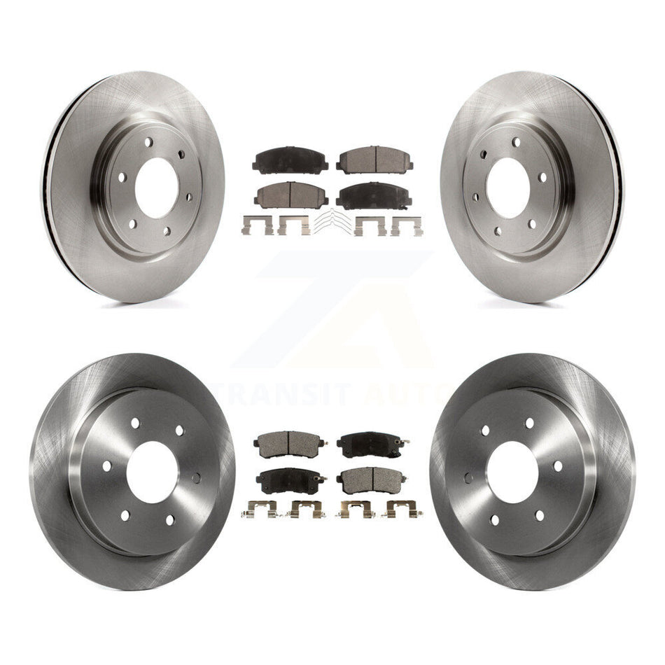 Front Rear Disc Brake Rotors Ceramic Pad Kit For 2017-2019 Nissan Armada With Solid Rotor K8T-104184