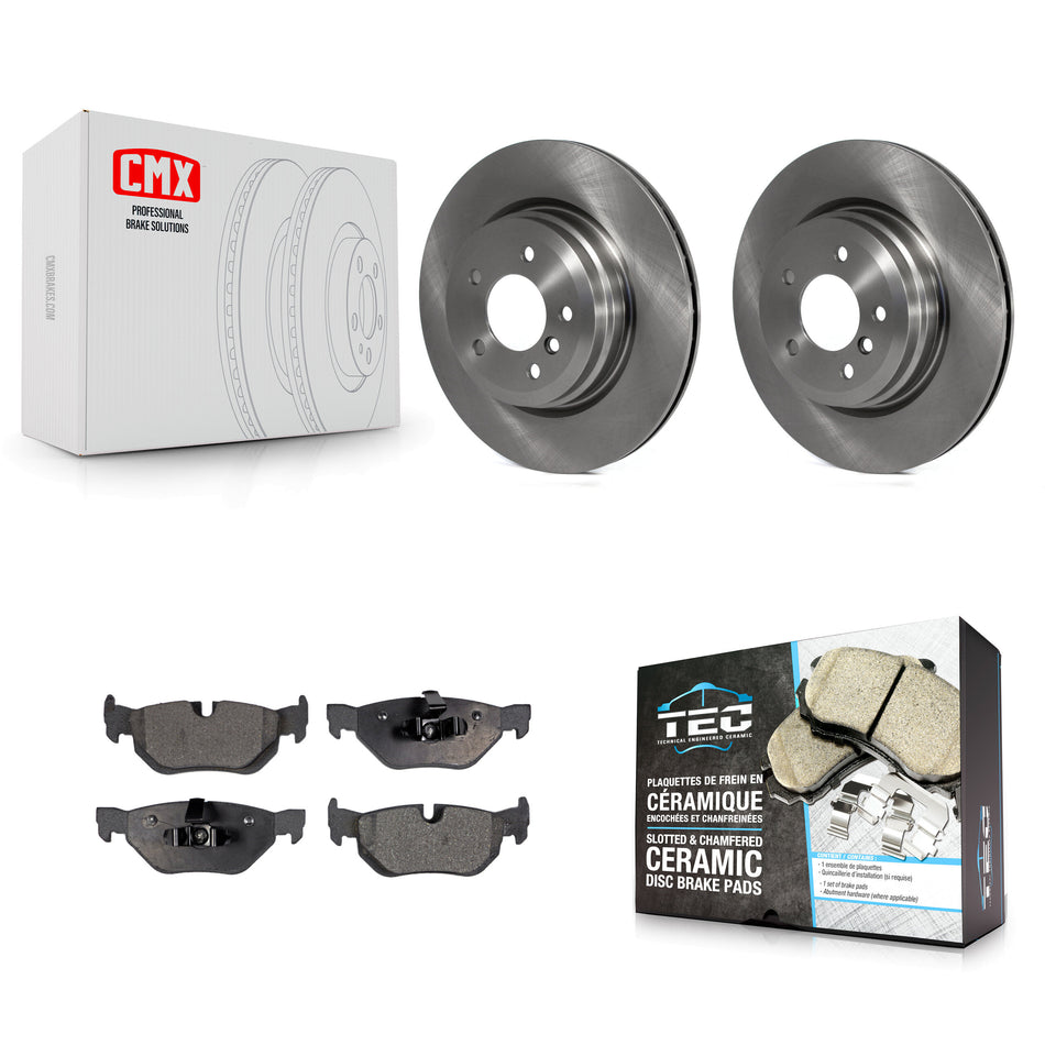 Rear Brake Rotor Ceramic Pad Kit For 2012 BMW X1 xDrive28i With 336mm Diameter K8T-104192