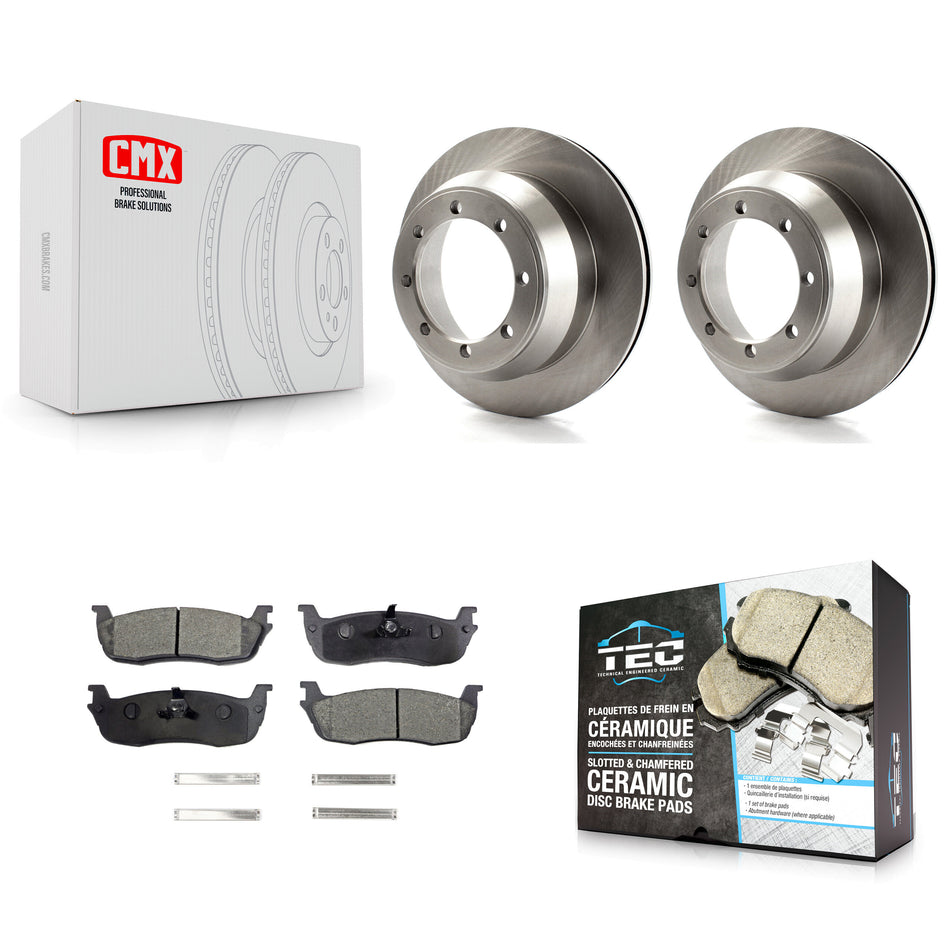Rear Disc Brake Rotors And Ceramic Pad Kit For 2001-2003 Ford F-150 RWD With 8 Lug Wheels K8T-104193