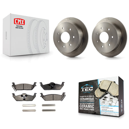 Rear Brake Rotors Ceramic Pad Kit For Ford F-150 With Solid 7 Lug Wheels K8T-104194