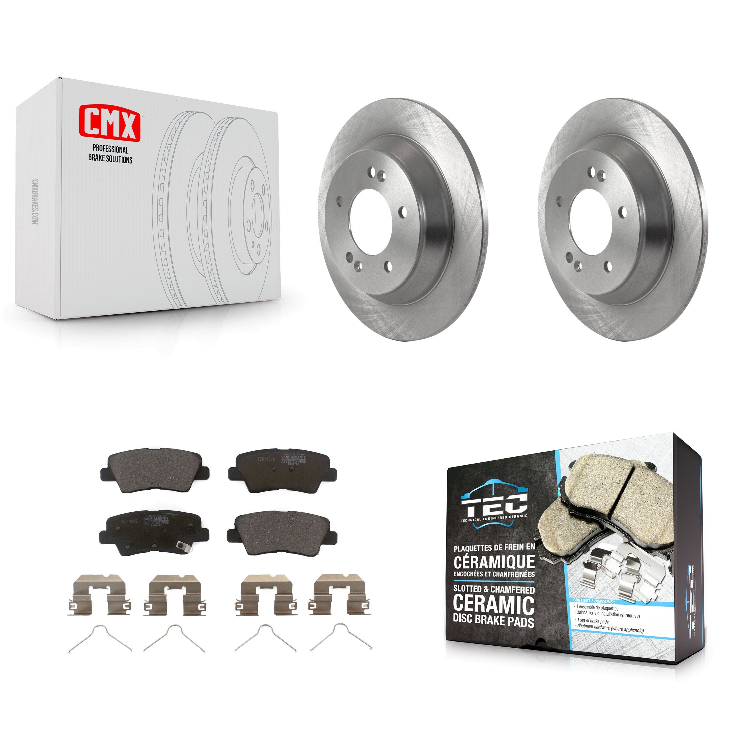 Rear Disc Brake Rotors And Ceramic Pads Kit For 2020-2022 Kia Soul 1.6L K8T-104195