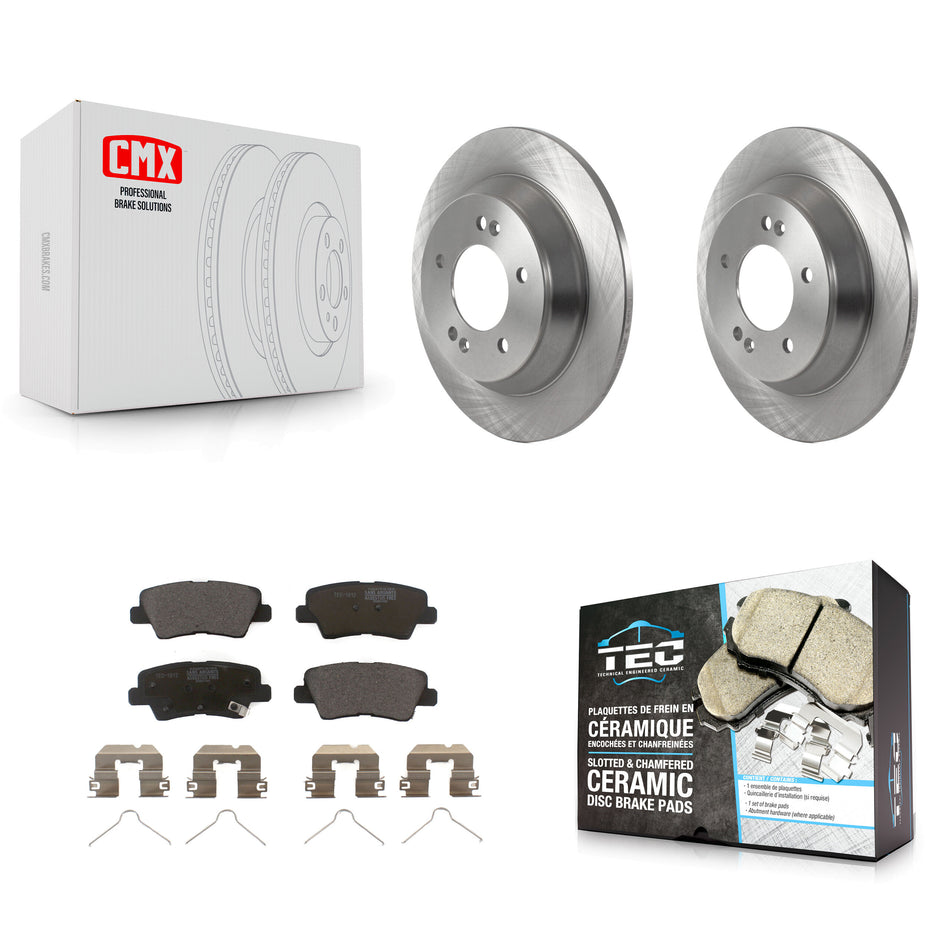 Rear Disc Brake Rotors And Ceramic Pads Kit For 2020-2022 Kia Soul 1.6L K8T-104195