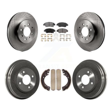 Front Rear Disc Brake Rotors Ceramic Pads And Drum Kit For Honda Civic With 4 Lug Wheels K8T-104205