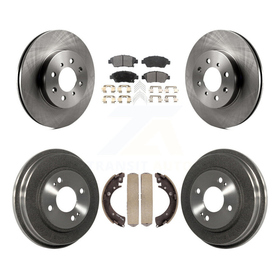 Front Rear Disc Brake Rotors Ceramic Pads And Drum Kit For Honda Civic With 4 Lug Wheels K8T-104205