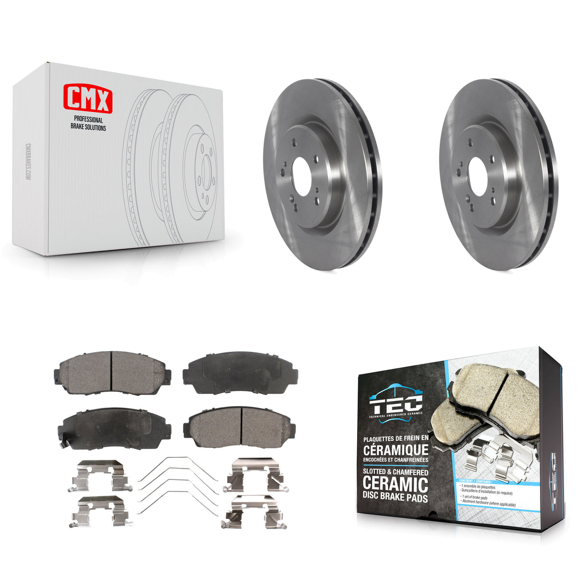 Front Disc Brake Rotors And Ceramic Pads Kit For 2019-2024 Acura RDX K8T-104217