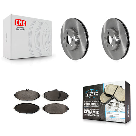 Front Brake Rotors Ceramic Pad Kit For 2015-2021 Mercedes-Benz C300 Without Sport Package K8T-104218