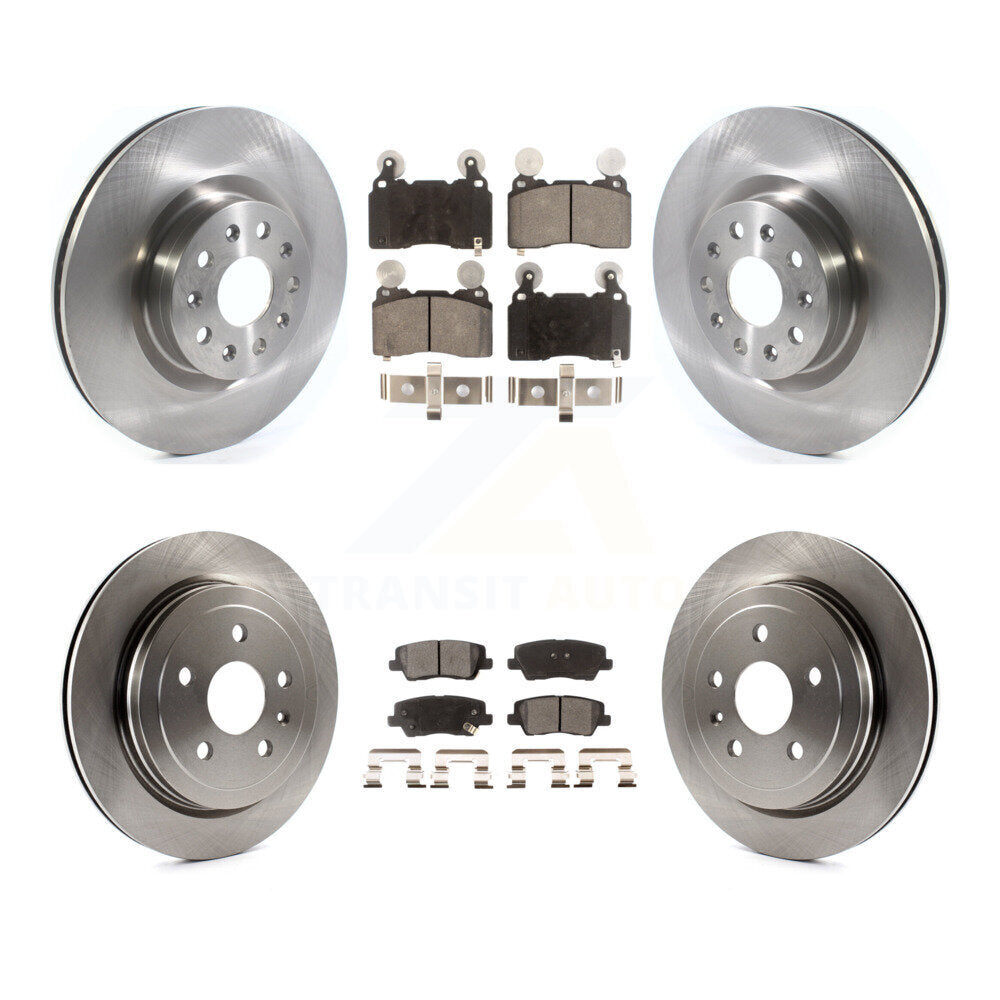 Front Rear Brake Rotors Ceramic Pad Kit For 15 Cadillac CTS With Performance Lining K8T-104233