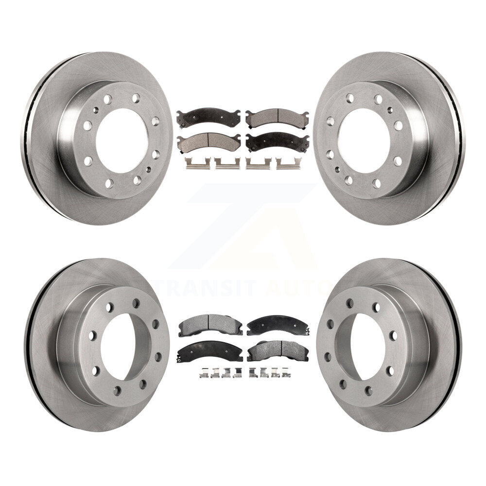 Front Rear Brake Rotors & Ceramic Pad Kit For Chevrolet Express 4500 3.20" Overall Height K8T-104238