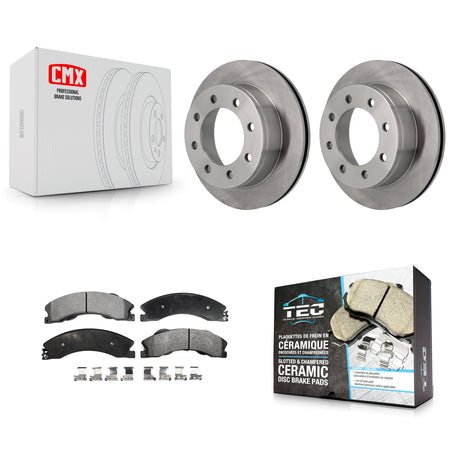 Rear Brake Rotors & Ceramic Pad Kit For 10-11 Chevrolet Express 4500 3.20" Overall Height K8T-104273